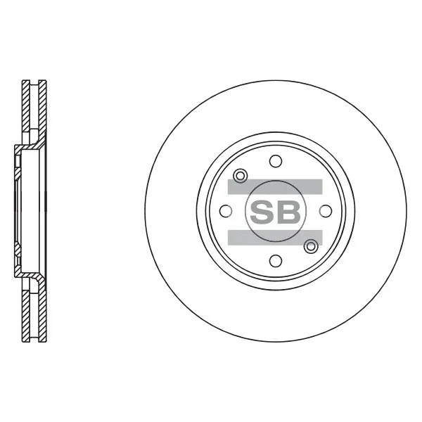 Диск тормозной передний CITROEN C4/DS4/PEUGEOT 207/308/3008/PARTNER II SANGSIN BRAKE SD5003