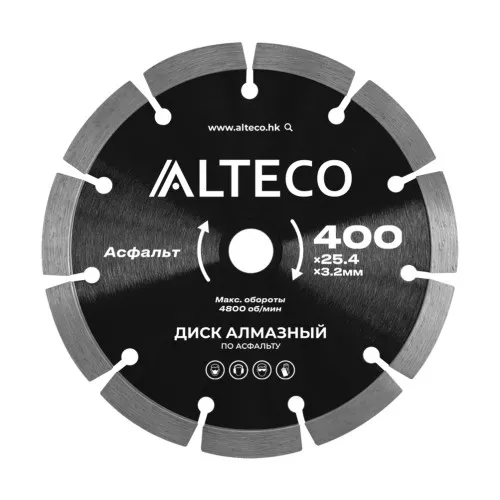 Диск алмазный по асфальту ALTECO 400x25.4x3.2 мм ALTECO 66486