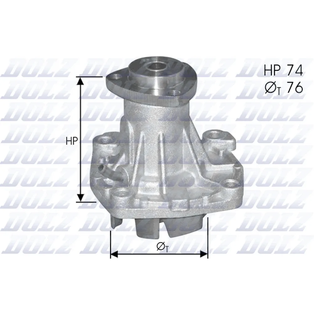 Помпа, водяной насос OPEL Frontera A/CHRYSLER Voyager 2.5TD ->01/D=76mm DOLZ A-341ST