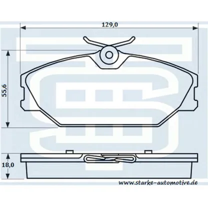 Колодки тормозные перед. RENAULT LAGUNA I / MEGANE I / SAFRANE II без датчика STARKE 174-555