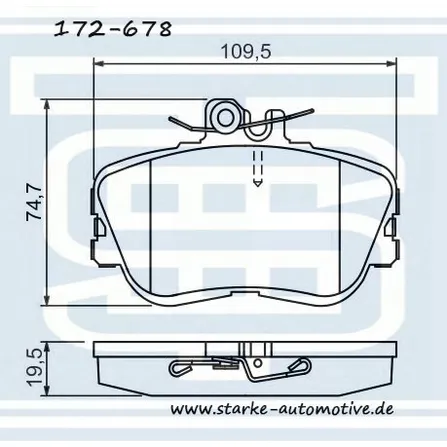 Колодки тормозные перед. MER W202 --05.2000 STARKE 172-678