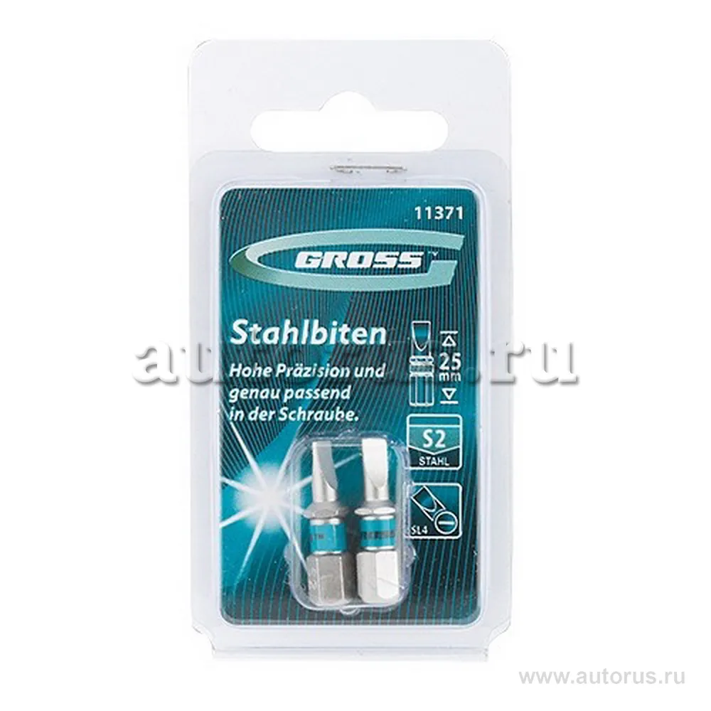 Набор бит SL4, 0x25, сталь S2, 2шт GROSS 11371