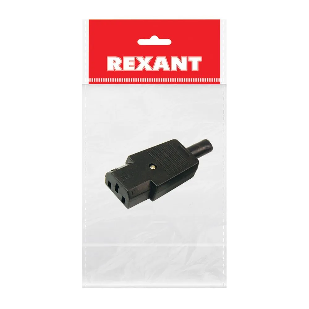 Сетевой штекер на шнур (1 шт.) (пакет БОПП) REXANT REXANT 1100049