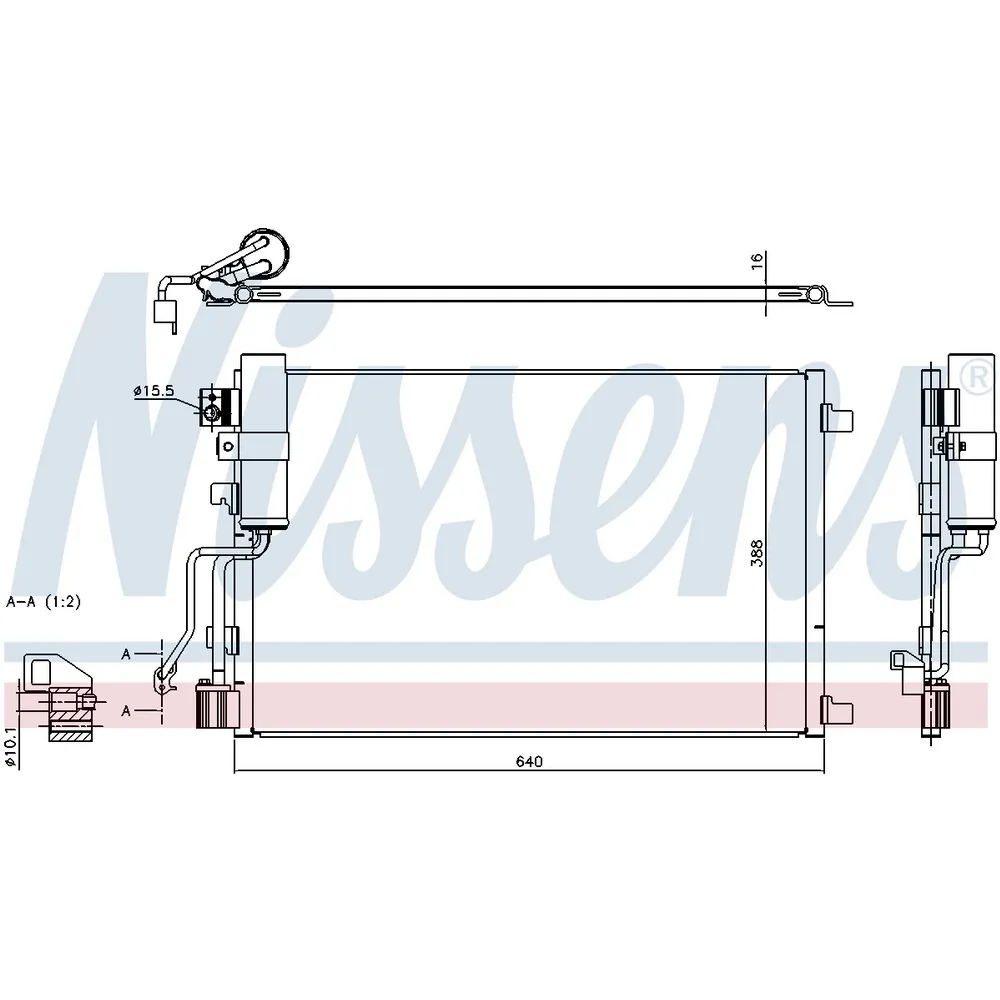 Радиатор кондиционера NISSAN QASHQAI J10 1.5 dCi 09- NISSENS 940417
