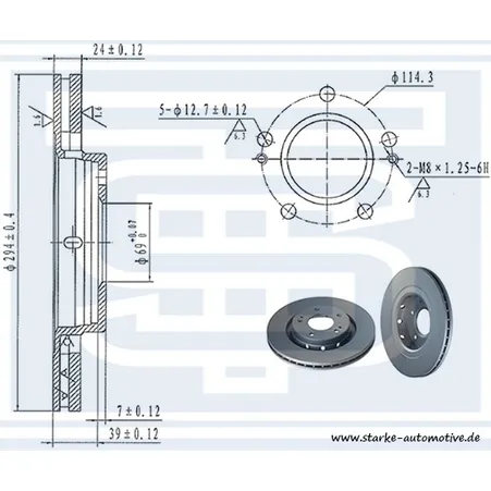 Диск тормозной передний MITSUBISHI OUTLANDER I-III / PEUGEOT 4007 294X24 STARKE 179-965