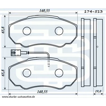 Колодки тормозные FIAT DUCATO передние STARKE 174-513