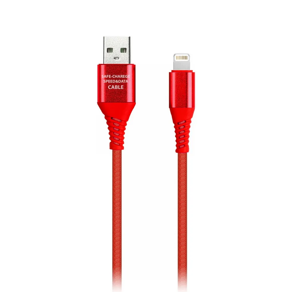 Дата-кабель 8PIN кабель в резин. оплетке GEAR, 1м. мет.након.,