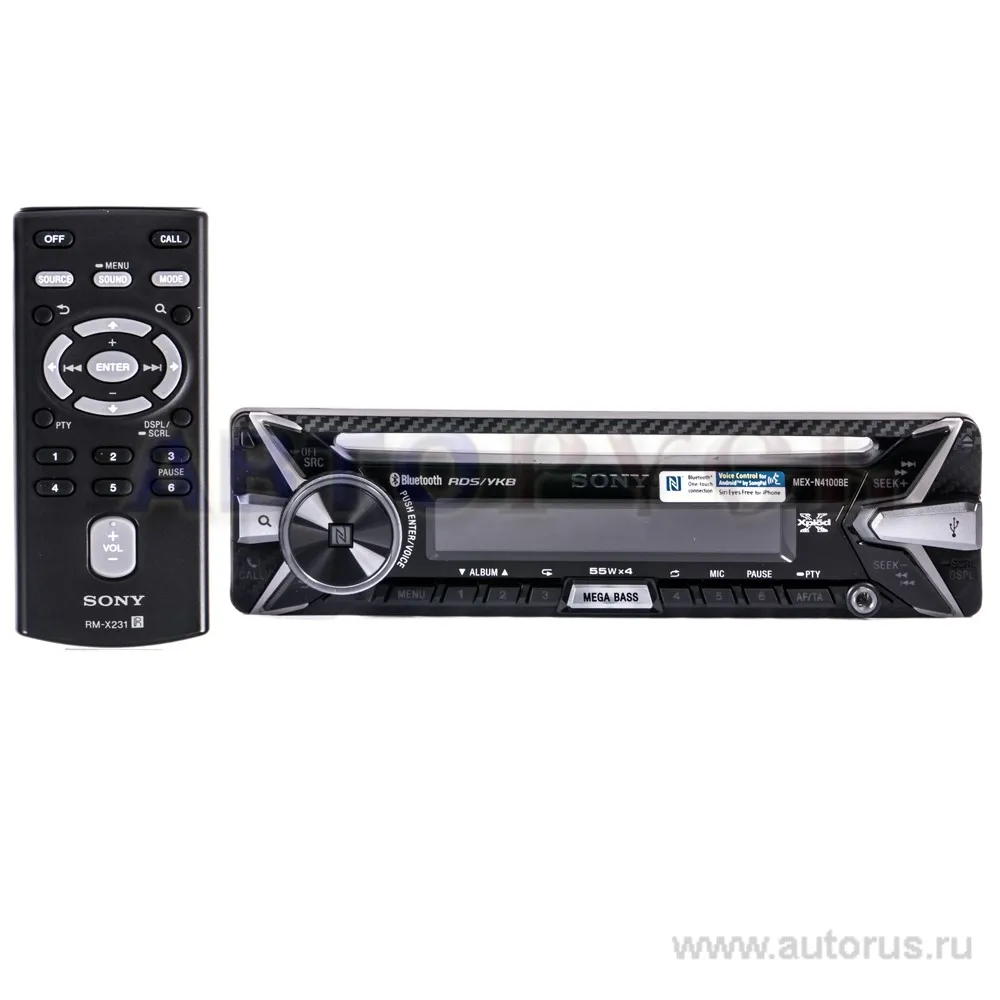 Проигрыватель CD,MP3 SONY MEX-N4100BE, 4x55вт, bluetooth, USB