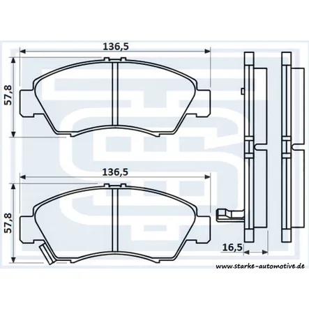 Колодки тормозные перед. HONDA CIVIC V-VII STARKE 179-807