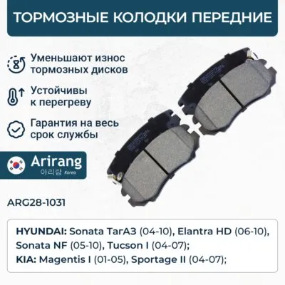 Колодки тормозные задние ARIRANG ARG28-1056