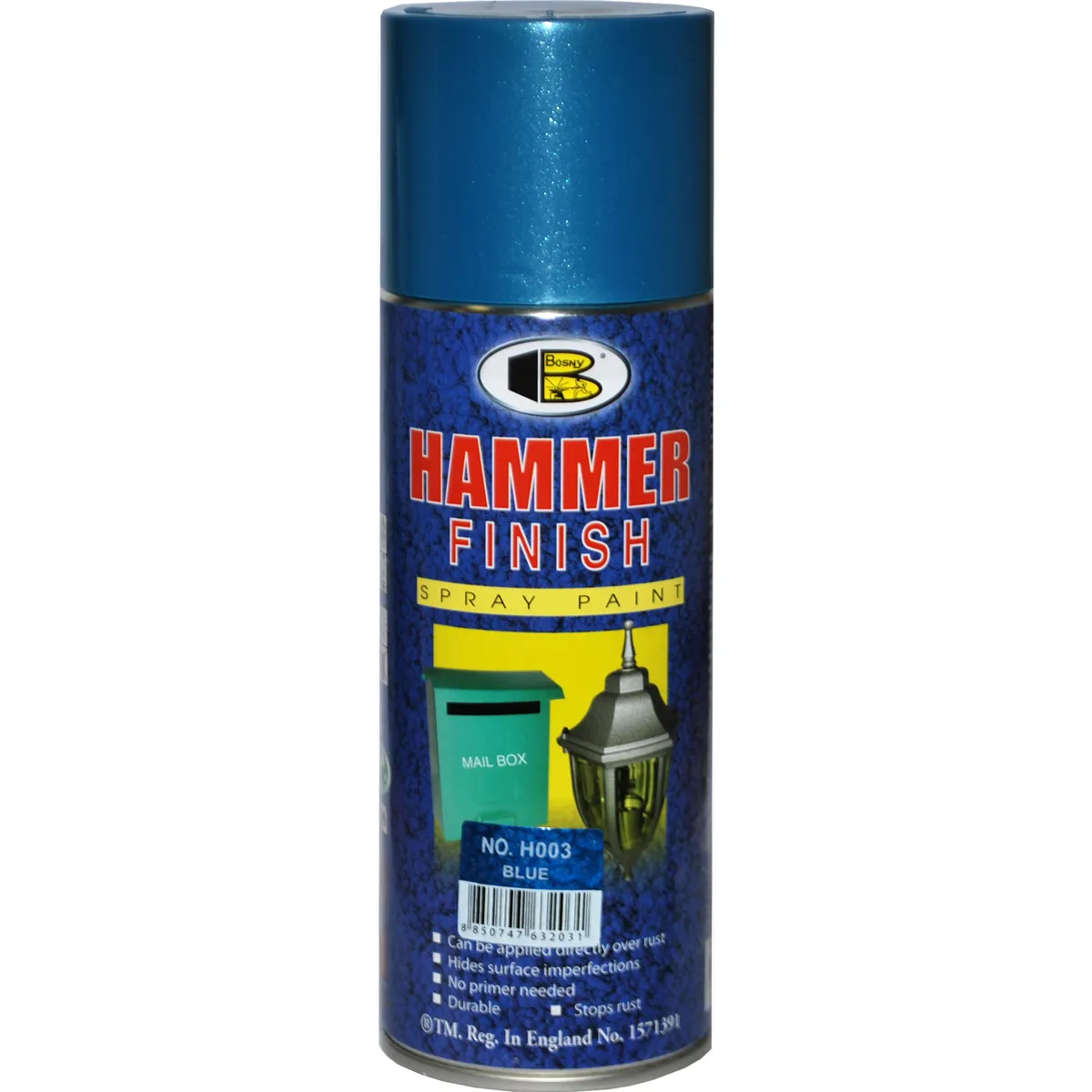 Краска молотковая аэрозольная молотковая синяя , 520 мл, 300гр Bosny H003