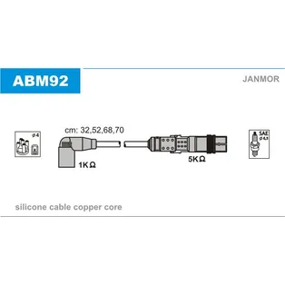 Комплект проводов зажигания AUDI: A3 96-03, A3 03-, A3 Sportback 04-, A4 95-00, A4 00-04, A4 Avant 9