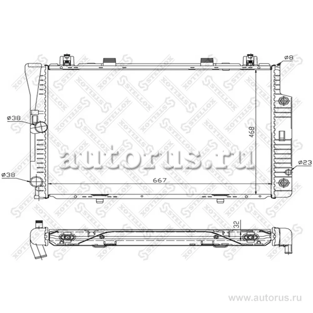 Радиатор системы охлаждения MB W140 2.8/3.0 92-98 STELLOX 10-25425-SX