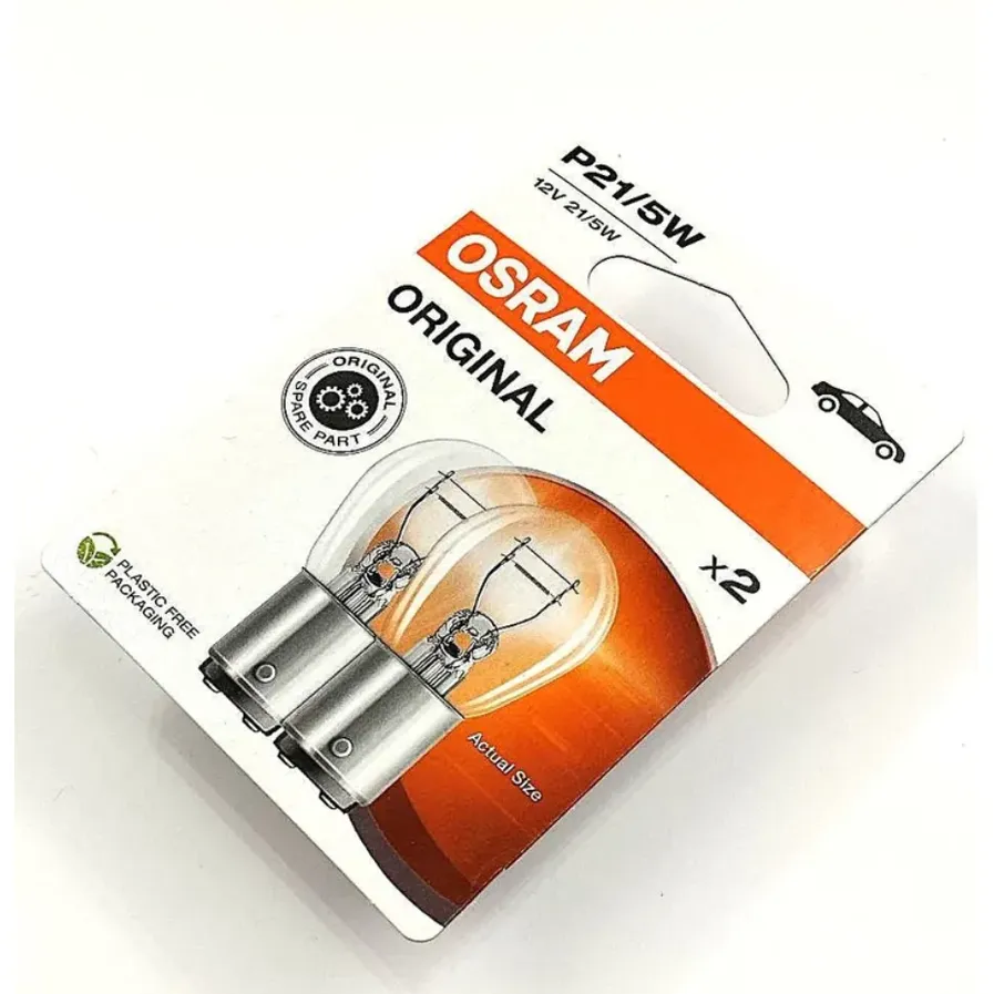 Автомобильная лампа OSRAM P21/5W 12V 21/5W BAY15d ORIGINAL LINE (комплект 2 шт) 7528-2BL