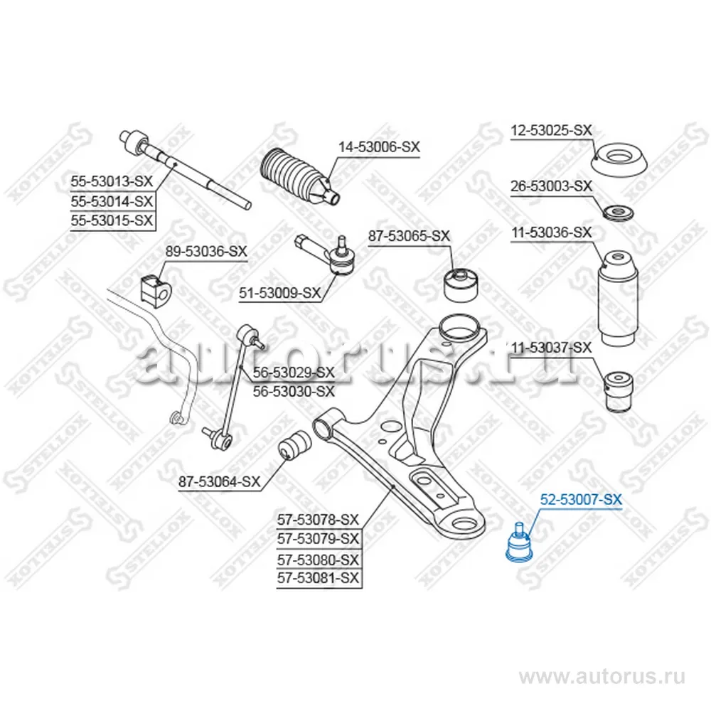 Опора шаровая нижняя KIA Picanto 04> STELLOX 5253007_SX