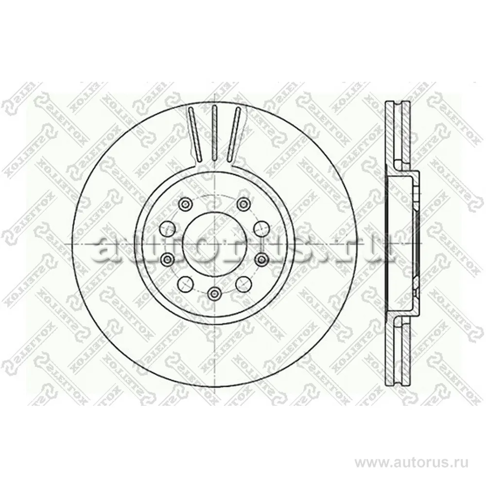 Диск тормозной передний AUDI A3, VW BORA/GOLF 1.8T/2.3/1.9TDI 96 STELLOX 60204760V_SX