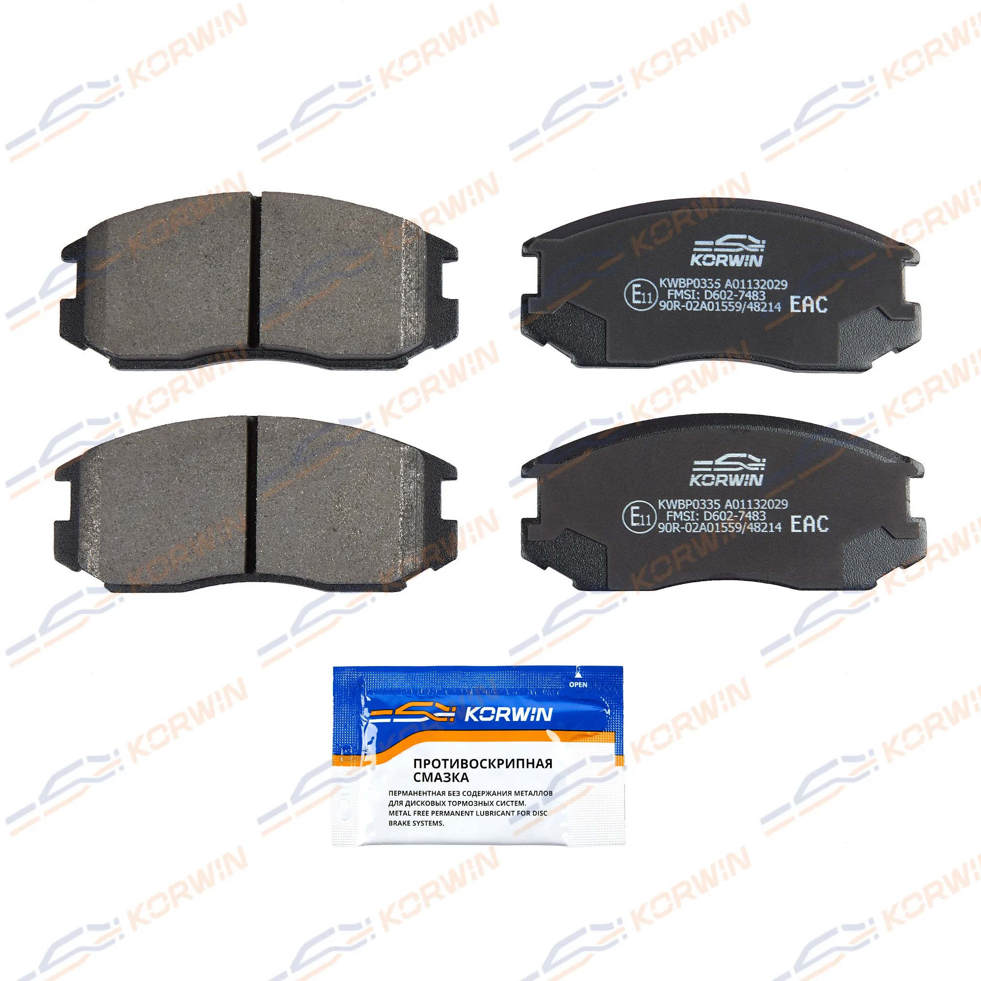 Колодки тормозные перед. Mitsubishi Colt III-V 88-04/Lancer V-VII 88-03 KORWIN KWBP0335