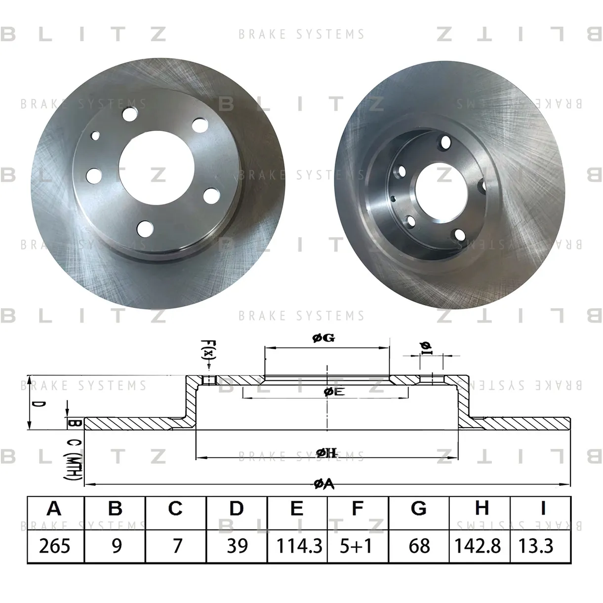 Диск тормозной задний MAZDA 3 13-> BLITZ BS0628