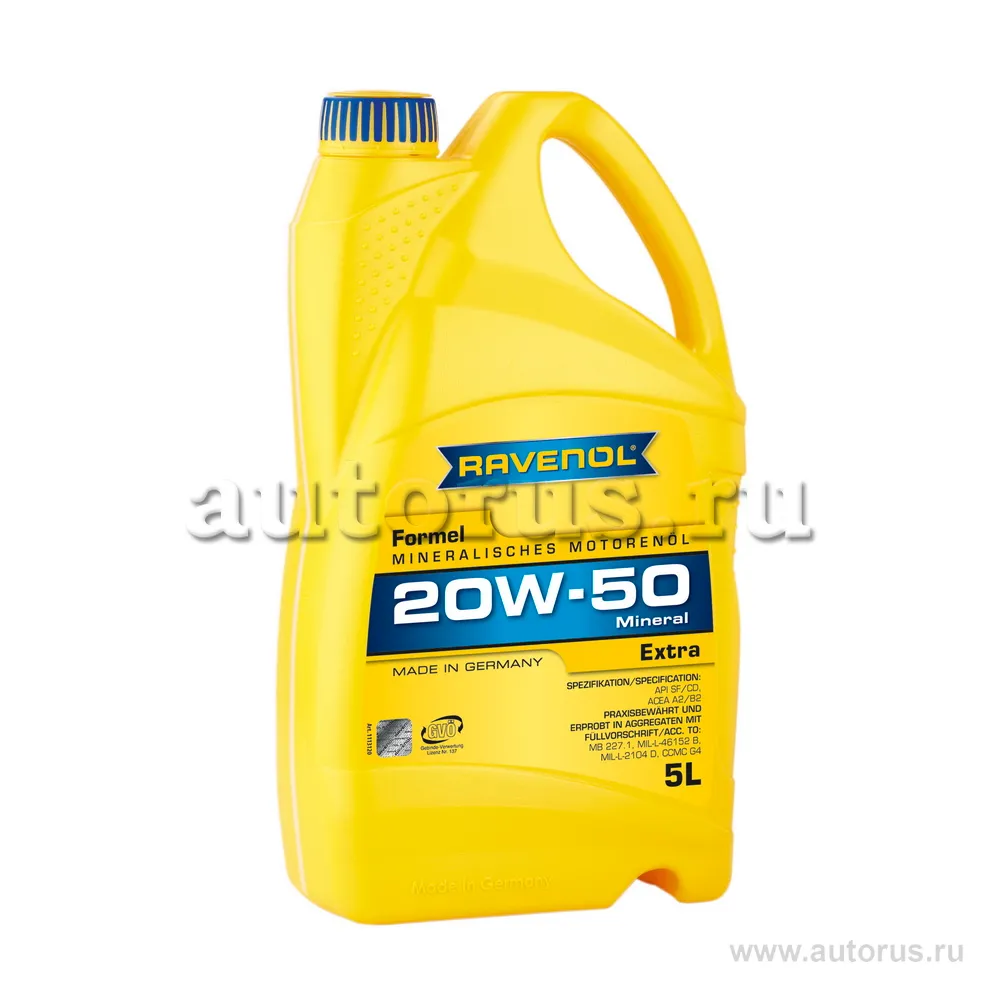 Моторное масло RAVENOL Formel Extra SAE 20W-50 SF-CD (5л) new 1113120-005 (4014835724853)