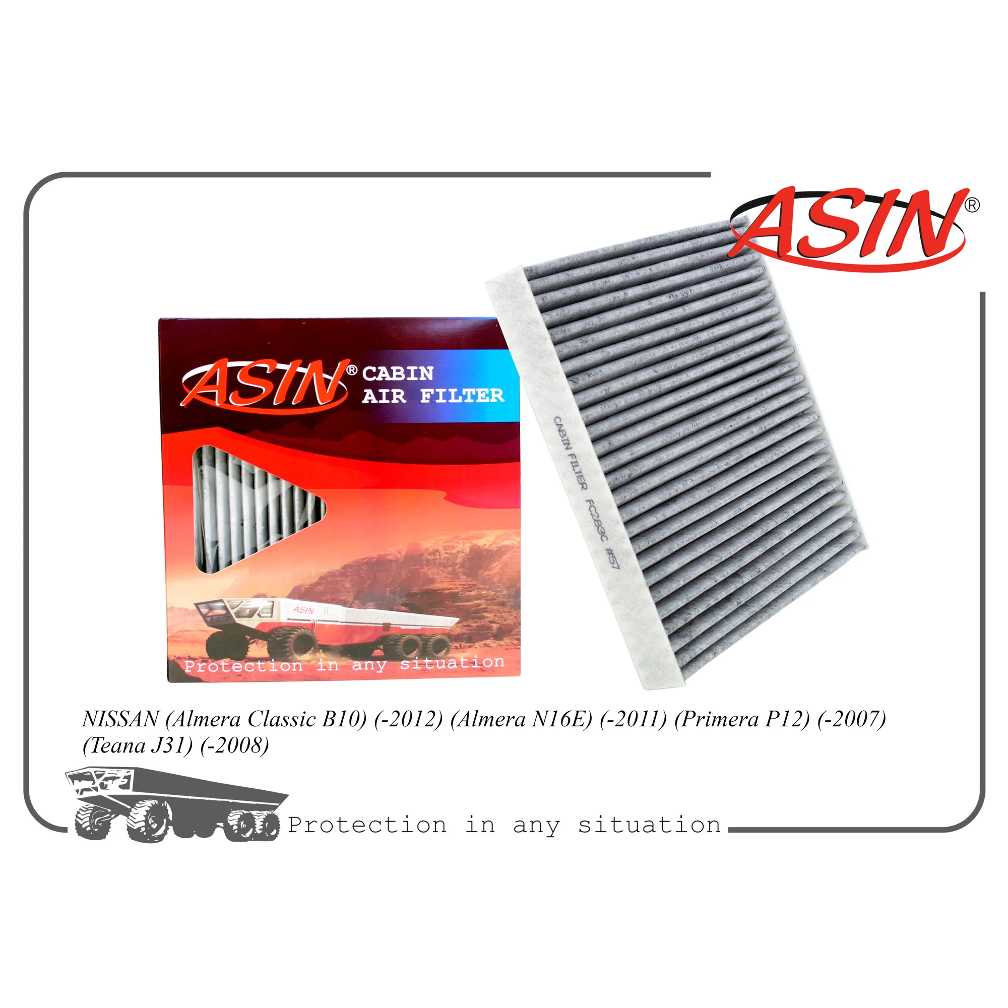 Фильтр салонный 27891-BM401-KE/ASIN.FC283C (угольный) ASIN ASIN.FC283C