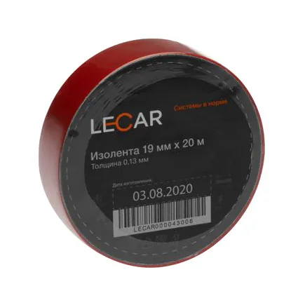 Изолента ПВХ LECAR 19мм.*20м. (красная) LECAR LECAR000043006