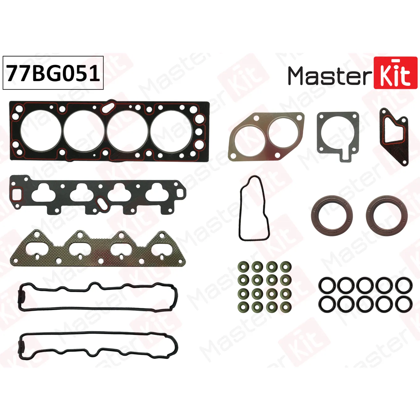 Верхний комплект прокладок ГБЦ Opel Corsa A/B,Tigra A, X14XE 94-00 MASTERKIT 77BG051