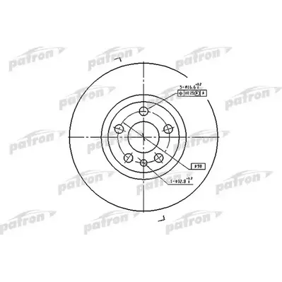 Диск тормозной передний CITROEN: EVASION 94-02, JUMPY C бортовой пл PATRON PBD2716