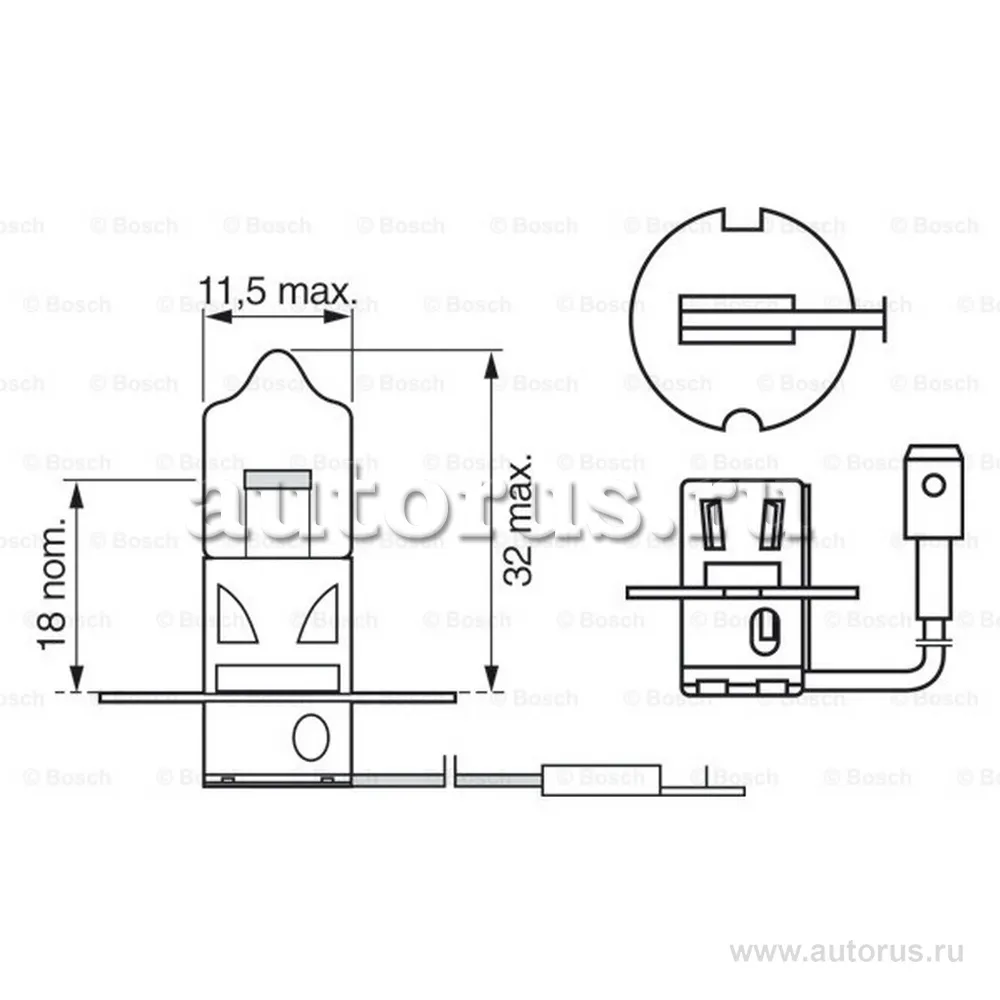 Лампа 12V H3 55W BOSCH 1 шт. картон 1 987 302 031