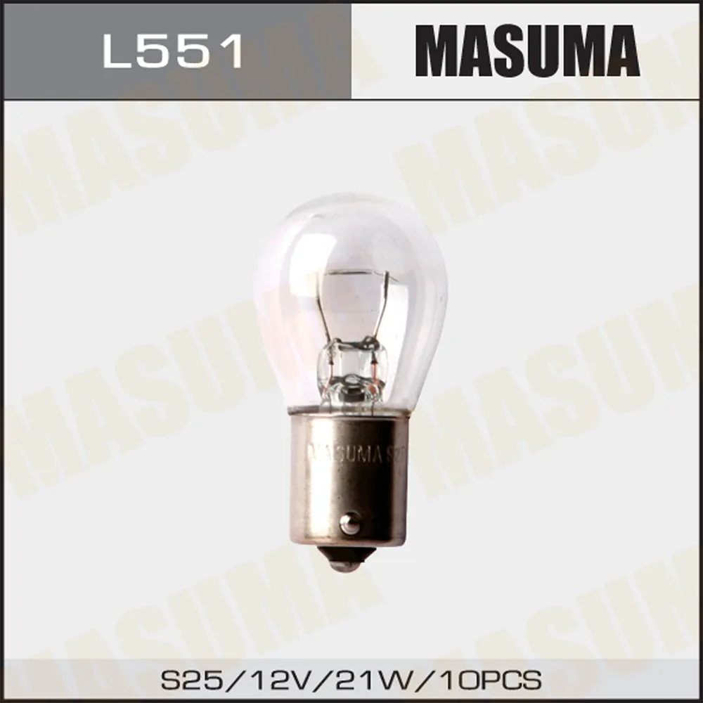 Лампа 12V S25 21W BA15s MASUMA 10 шт. картон L551