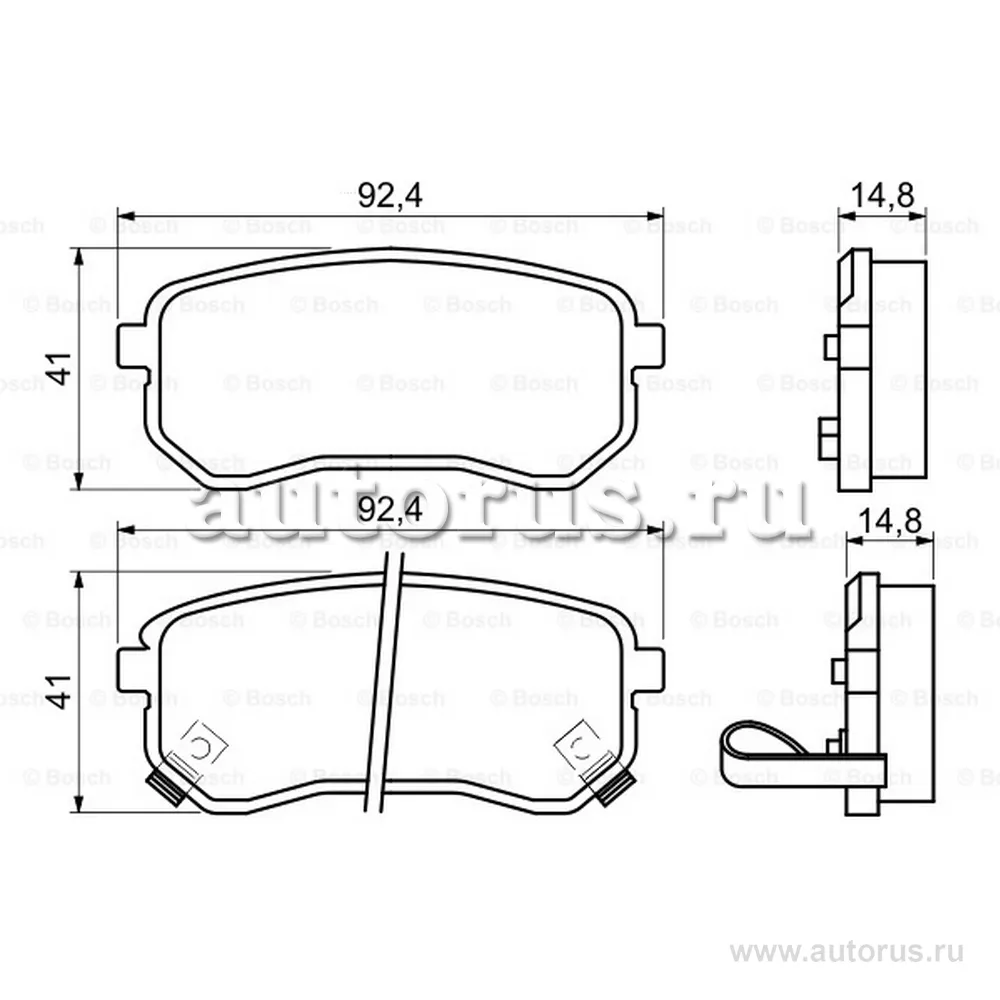 Колодки тормозные HYUNDAI i10 KIA Picanto (04-) задние (4шт.) BOSCH BOSCH 0986494145