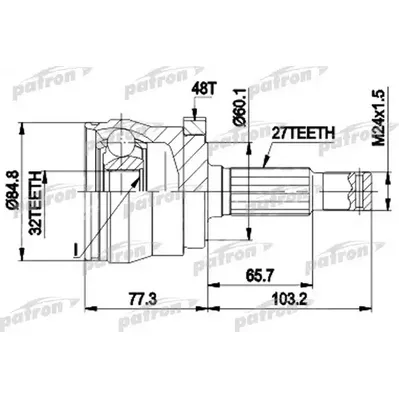 ШРУС наружн к-кт 27x60,1x32 ABS:48T EMPI 87-9102, JEEP: PATRON PCV9102