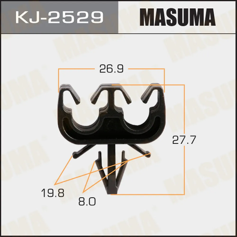 Клипса автомобильная (автокрепеж) MASUMA 2529-KJ уп.50
