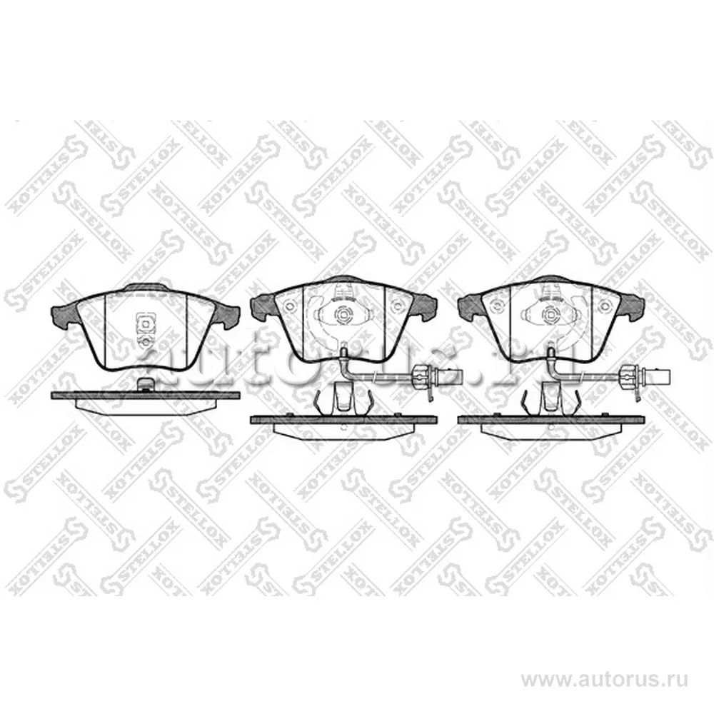 Колодки дисковые п. с антискрип. пластинами Audi A6 2.4/2.7/3.0/2. STELLOX 975 002B-SX