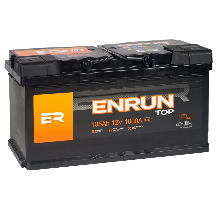 Аккумулятор ENRUN Top 105 А/ч обратный R+ 353x175x190 L5 EN 1000 А