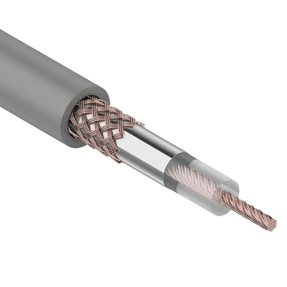 Кабель коаксиальный RG-58 A/U, 50 Ом, Cu/Al/Cu, 64%, бухта 100 м, серый, , Max Вт REXANT 01-2002