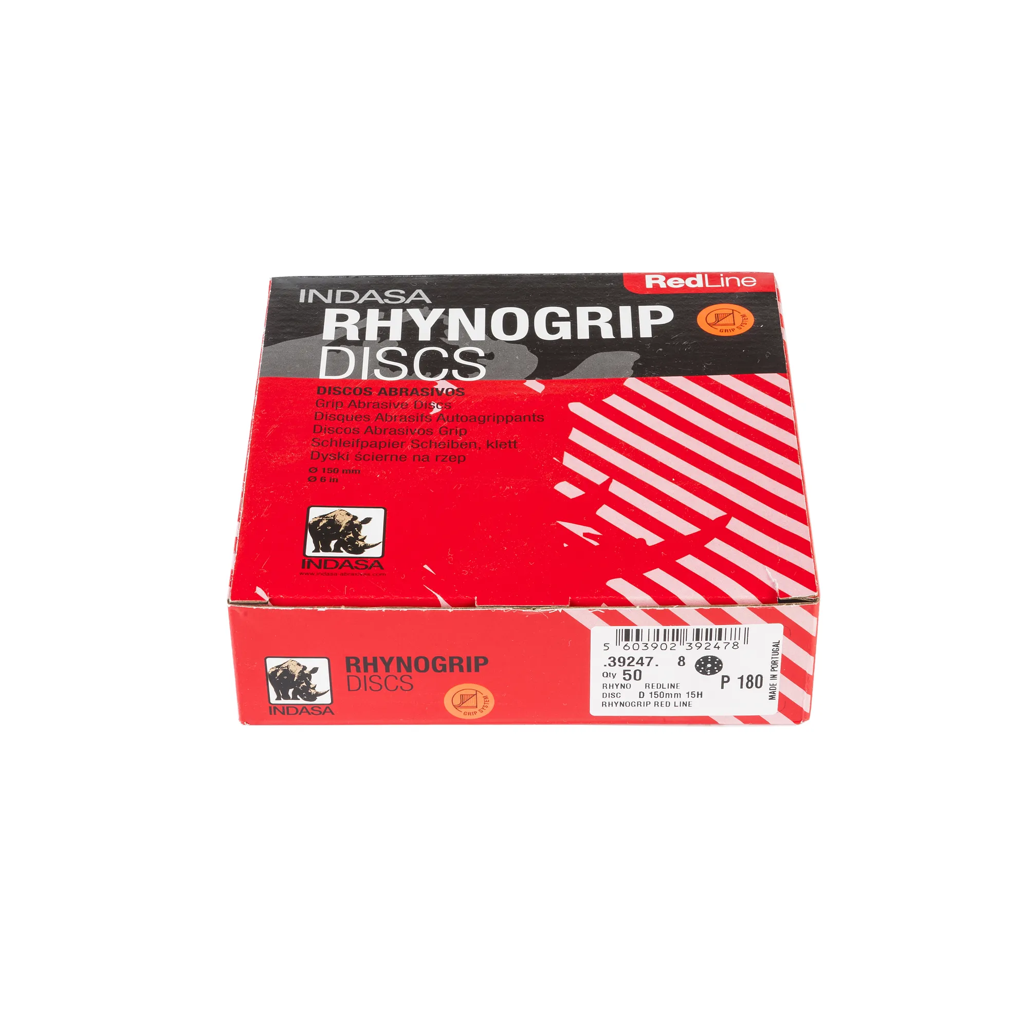 Круг RHYNOGRIP (15H) D150мм Р180 (1уп.х50шт) Indasa 39247