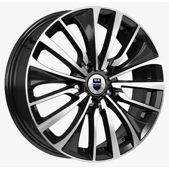 Диск литой R17 6.5J 5x114.3/66.1 ET45 КИК Flanker Алмаз черный 82286