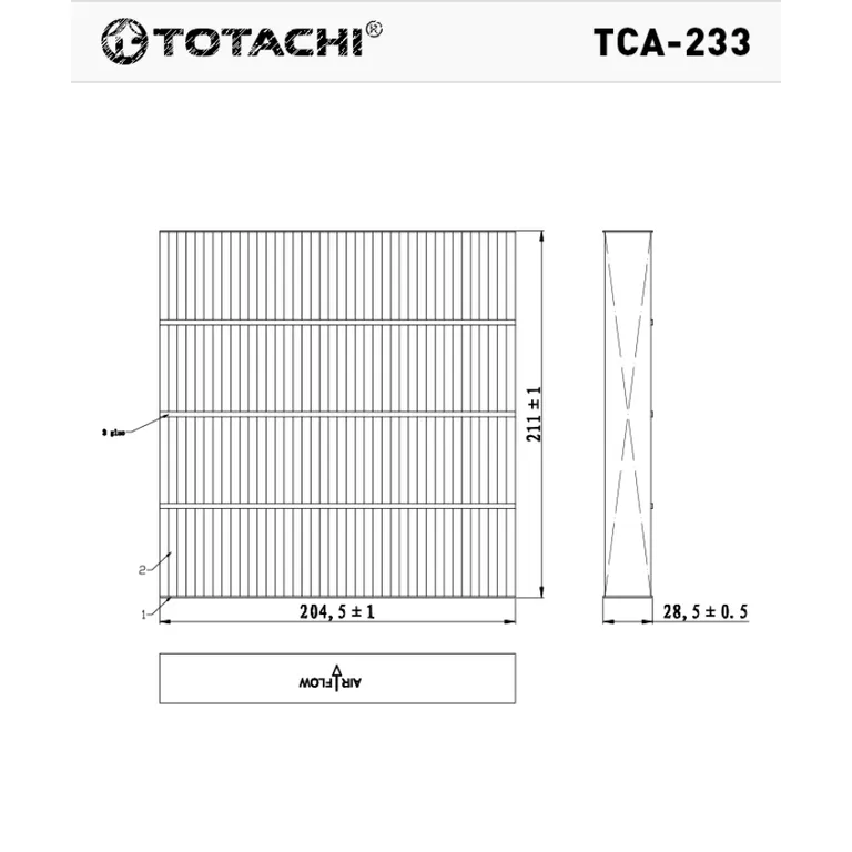 Фильтр салона TOTACHI TCA-233 AC-808 80291-TF0-E01 MANN CU 21 003 TOTACHI TCA-233