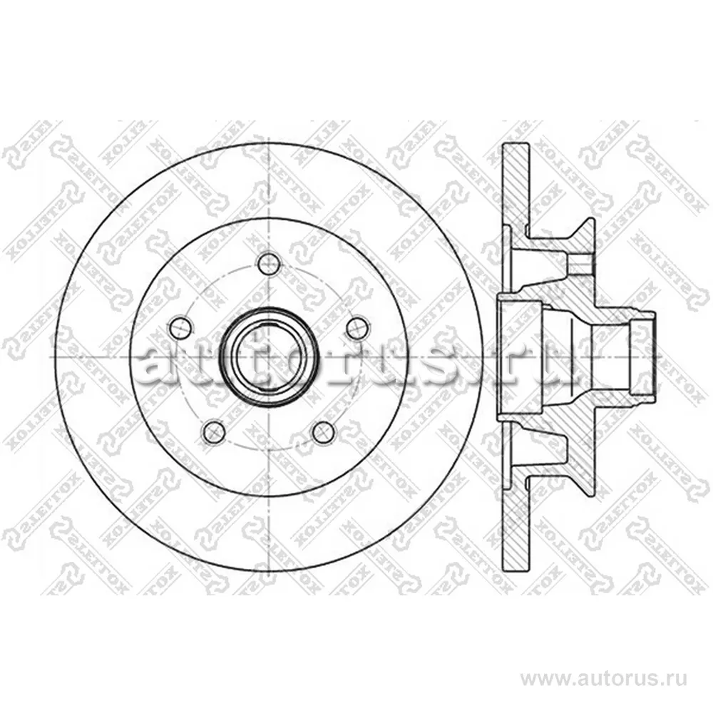 Диск тормозной передний VW T2 1.9-1.7D 85-90 STELLOX 60204727_SX