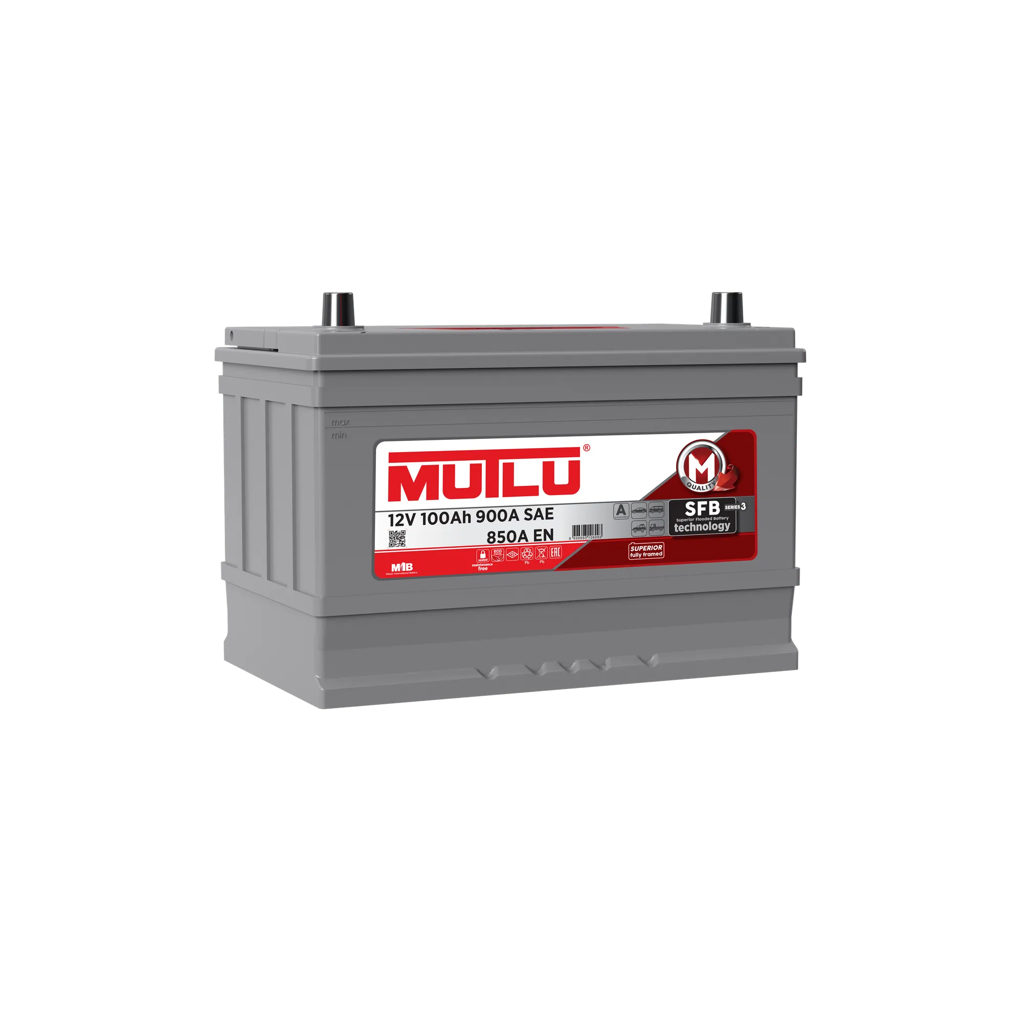 Аккумулятор MUTLU SFB JIS 100 А/ч обратный R+ 306x175x224 D31 EN 850 А