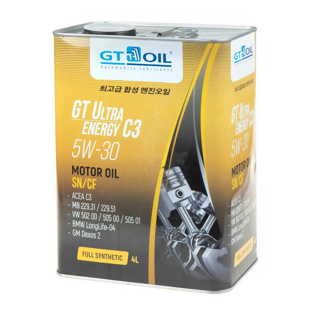 Масло моторное GT OIL GT Ultra Energy C3 5W-30 синтетическое 4 л УЦЕНКА! 8809059407936-N0