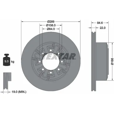Диск тормозной задний стандартный IVECO TEXTAR 93089600
