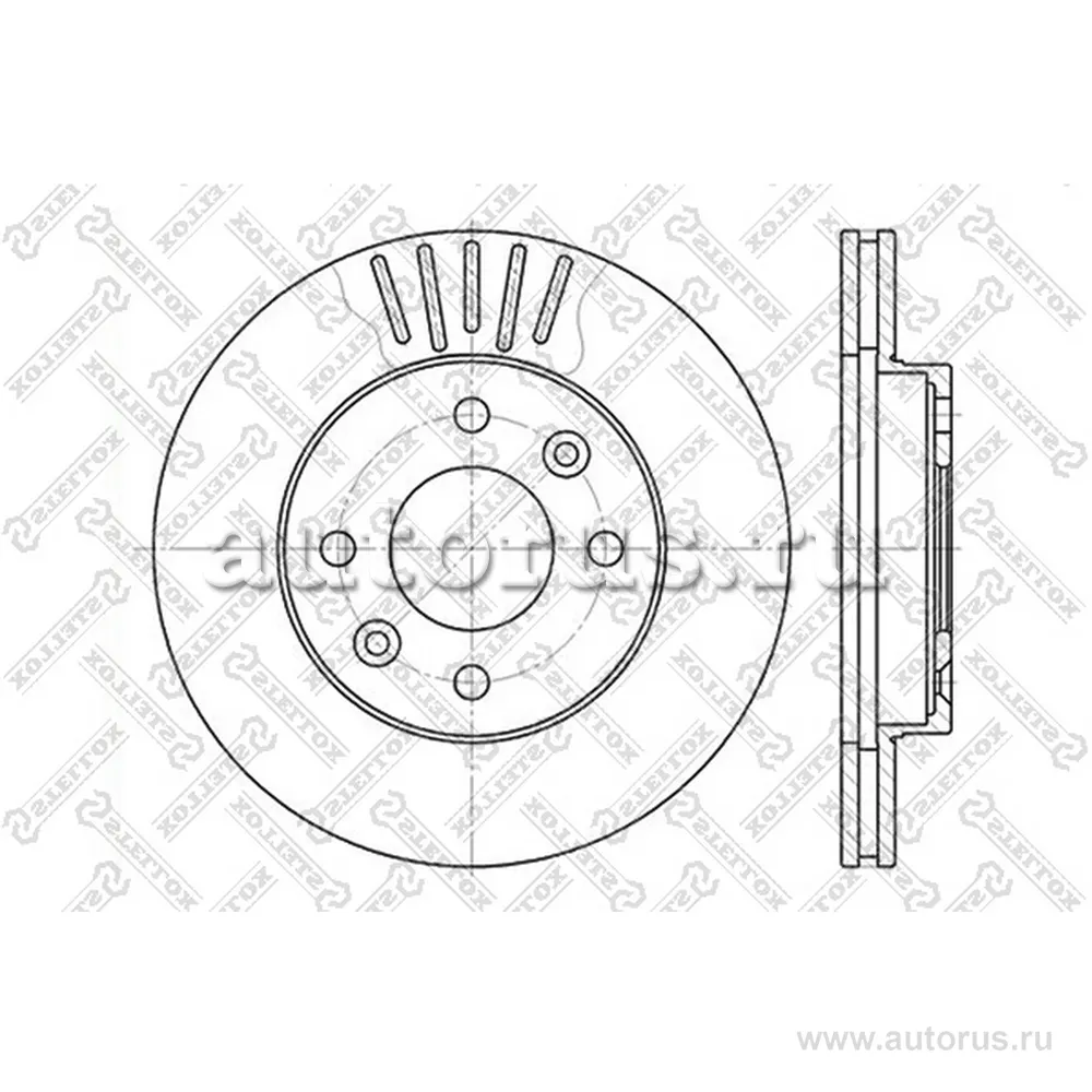 Диск тормозной передний RENAULT CLIO/MEGANE/R19 1.4-1.9TD 83> STELLOX 60203909V_SX