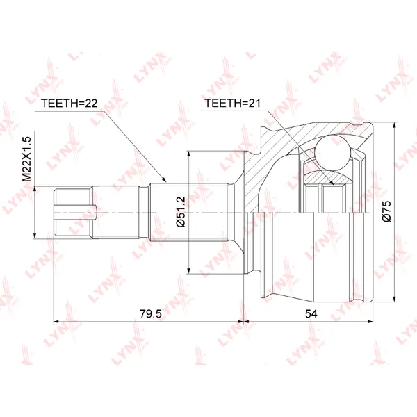 Шрус LYNXauto co3812