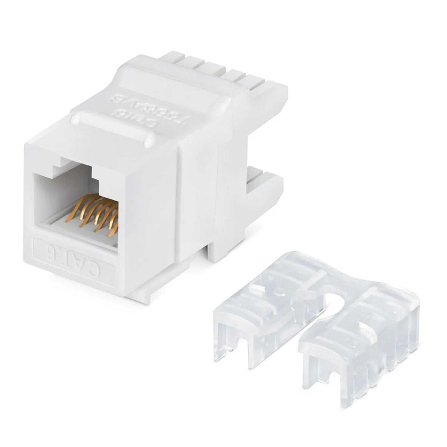 Модуль Keystone Jack RJ-45(8P8C), UTP неэкранированный, CAT 6, тип 180 градусов, белый PRO REXANT 02-0250