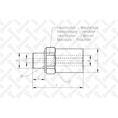 Фитинг соединительпрямой(л) D8x1-M22 SW28 R >>893 800 005 2  STELLOX 85-21238-SX