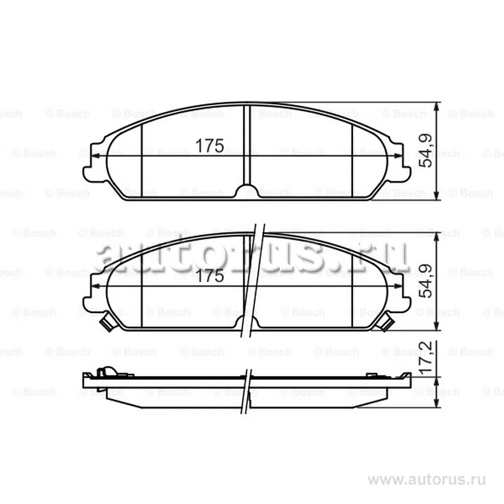 Колодки тормозные передние к-кт BOSCH 0986494483