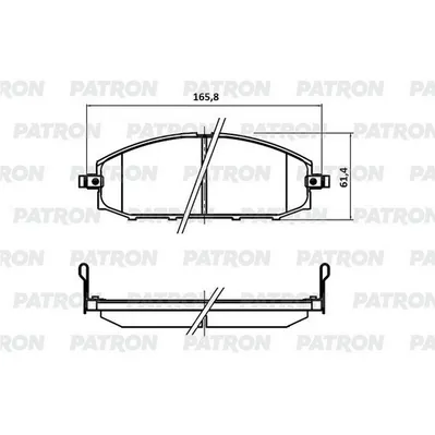 Колодки тормозные дисковые передн NISSAN: PATROL GR II 97- PATRON pbp1577