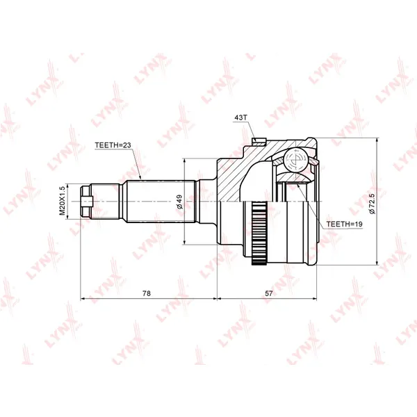 ШРУС LYNXauto CO-7307A