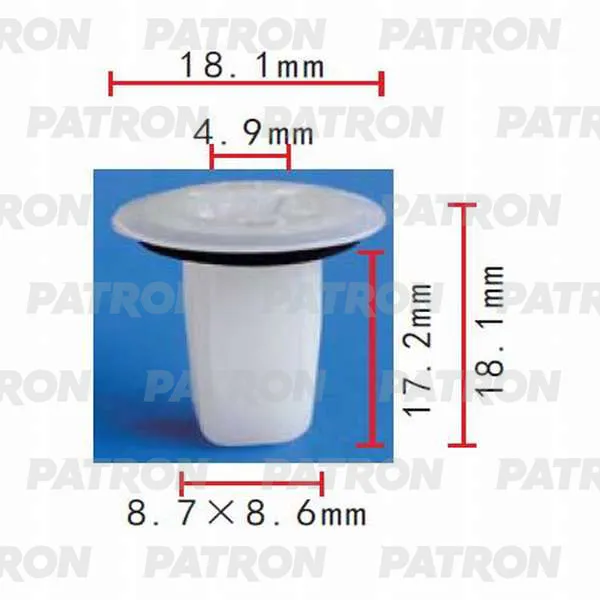 Клипса пластмассовая GM, TOYOTA внутренняя отделка, дверь, кузов PATRON P37-0425